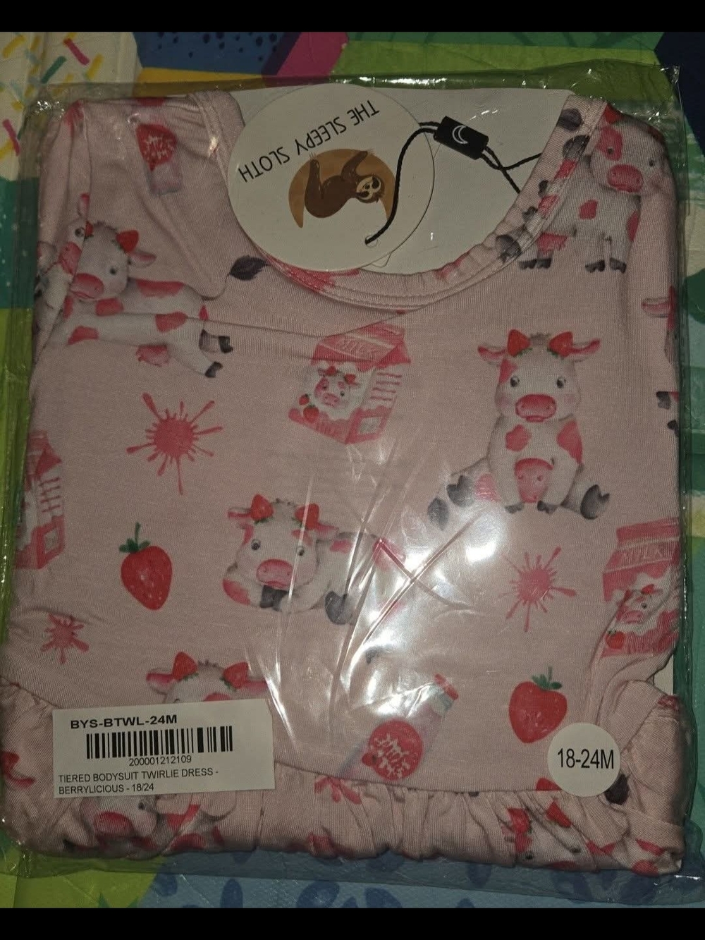 The Sleepy Sloth Berrylicious Bodysuit Twirlie Dress Longsleeve BAMBOO